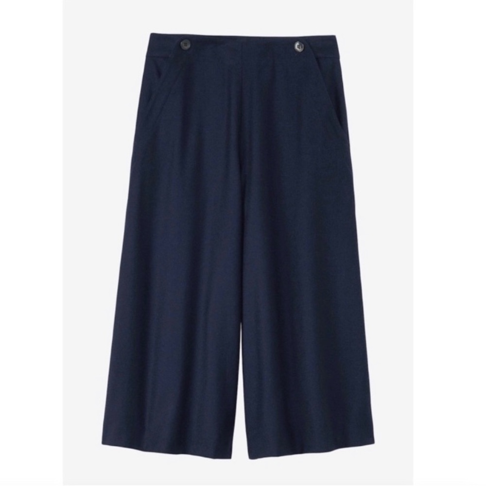 TOAST UK Wool Wide Leg Culottes Navy Blue - US12